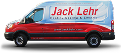 Jack Lehr service van on white background.